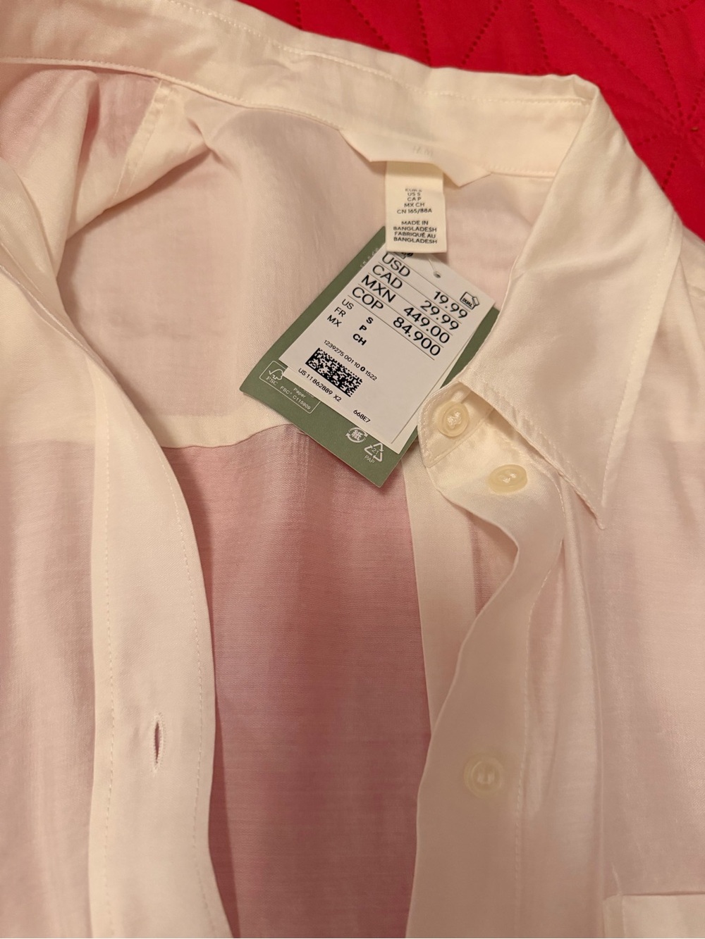 Womens light cream Button-Up Shirt - Unbranded